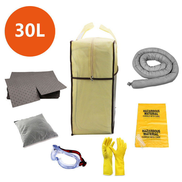 Venta caliente 30L Kits de derrames absorbentes de líquidos universales para el lugar de trabajo